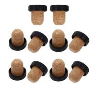 DOITOOL Bouchons de Vin Étanches 10 Pièces en Plastique et Bois, Bouchons Anti-cendres pour Bouteilles de Vin et Cocktails, Accessoires Uniques pour Bar et Fête