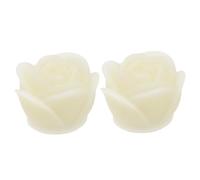 DOITOOL Bougies Électriques LED Cire de Paraffine de Rose Couleur Or Lot de 2 Piles Boutons Incluses sans Bavure, Texture Confortable Décoration Créative et Élégante