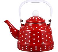 DOITOOL Bouilloire à Thé Vintage en Émail de 1,8 Litre avec Poignée, Théière à Eau en Acier Émaillé avec Filtre en Acier Inoxydable pour La Cuisine Et La Maison, sans Sifflement.