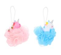 DOITOOL Boules de Rose pour Garçon et Filles 2pcs en Pe, Éponges de Bain Exfoliantes Design Simple pour Éliminer les Peaux Mortes et Nettoyer la Peau
