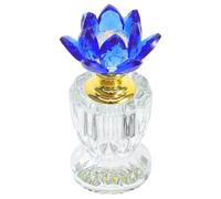 DOITOOL Bouteille de Parfum Vide en Cristal Bleu de Fleur de Lotus, Légère et Portable, Élégante Décoration Délicate de Chambre au Quotidien