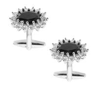 DOITOOL Boutons de Manchette Homme en Cuivre et Cristaux pour Chemise | Style Sophistiqué, Fixation Facile, pour Chemises à Mousquetaires et Tenues de Smoking