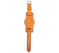 DOITOOL Bracelet de Montre 20mm en Cuir Véritable Jaune Vintage | Style Années 70, Confortable et Léger, Personnalise Votre Garde-temps, Accessoire Raffiné