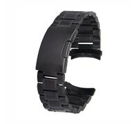 DOITOOL Bracelet de Montre en Acier Inoxydable Noir 22 Mm avec Maillons Solides et Extrémités Incurvées, Confortable à Porter, Libération Rapide, Livré avec 4 Barrettes de Ressort