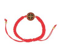 DOITOOL Bracelet en Corde Ajustable pour Hommes Saint Benoît Rouge, Léger et Élégant, pour Vêtements Décontractés ou Tenues Formelles