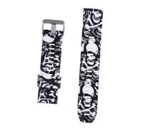 DOITOOL Bracelet Montre Silicone Compatible avec Fenix Plus Instinct Forerunner Remplaçant Souple à Libération Rapide Ajustable et Confortable avec Motif Tête de Mort