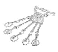 DOITOOL Bracelet Style Punk Mode Squelette Argenté Charnière Flexible en Alliage Chaîne Main Originale pour Doigt et Poignet