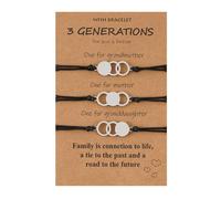 DOITOOL Bracelet Tissé en Acier Inoxydable Lot de 3 Pièces Minimaliste | Style Tressé, Esprit Familial pour Fêtes Saisonnières, Idée Présent pour Grand-mère et Maman