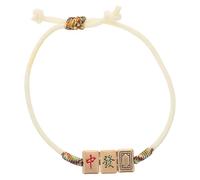 DOITOOL Bracelet Tressé Beige en Corde Milanese Fil D'or Coloré, Accessoire Feng Shui Polyvalent pour Amateurs de Mahjong en Occasions Décontractées ou Formelles