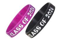 DOITOOL Bracelets en Silicone Légers pour Remise de Diplôme, 24 Pièces, Design Unique Class Of 2026, Faciles à Distribuer pour Fête de Fin D'études et Célébration Scolaire