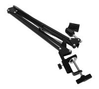 DOITOOL Bras de microphone de bureau support de micro à perche rotatif pliable en ABS et métal noir pour enregistrements et discours