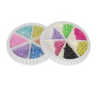 DOITOOL Breloques à Ongles Perlées Colorées en Acier et Résine, 2 Boîtes pour Décoration Ongles sans Déformation, Accessoires Nail Art pour Femmes et Mariages