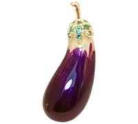 DOITOOL Broche Bijoux Fantaisie Forme Aubergine en Cuivre, Épingle pour Vêtements Femmes Facile à Fixer, Accessoire Élégant pour Pull et T-shirt, Mariage ou Fiançailles