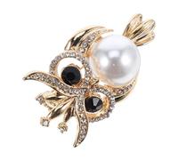DOITOOL Broche Décorative en Alliage Or Forme Chouette Perles, Résistante aux Dommages, Accessoire Élégant pour Mariages et Rassemblements Sociaux