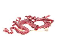 DOITOOL Broche Dragon Délicate en Métal Alliage Rouge Style Chinois, Facile à Porter Ajustement Réglable, pour Anniversaire et Halloween