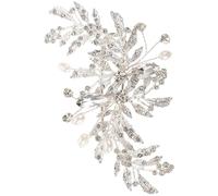DOITOOL Broche Feuille Chic en Alliage de Zinc Argenté avec Épingle Pratique pour Fixer Écharpe, Accessoire Décoratif pour Robe de Mariée et Femmes Élégantes