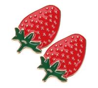 DOITOOL Broche Fruit Fraise en Alliage de Zinc Légère et Fixe pour Vêtements, Lot de 2pcs, Style Mode Féminine, pour Performance Scénique ou Nouvel An