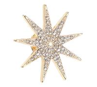 DOITOOL Broche Rétro Étoile à Six Branches pour Femmes en Alliage Or Ornée de Cristaux, Accessoire Élégant et Vintage pour Vêtements Détails Soignés