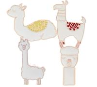 DOITOOL Broches Alpaga en Alliage 4pcs, Épingles à Foulard Décoratives Faites Main, Accessoires Adorables pour Vestes et Chapeaux, Présent pour Fêtes