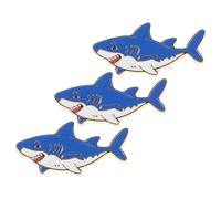 DOITOOL Broches Requins en Alliage de Zinc Bleu 3pcs, Épingles à Dessin Animé Mignonnes, Accessoires Polyvalents pour Vêtements et Paquet Quotidien