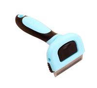 DOITOOL Brosse Toilettage Chien et Chat Petite Bleue Peigne Acier Inoxydable avec Bouton Amovible Élimine Poils Morts et Sous-poil Dense Facile à Nettoyer Convient à Différents Types de