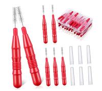 DOITOOL Brossettes Interdentaires 3 MM Lot de 50, Accessoires de Nettoyage Souples pour Appareils Orthodontiques, Nettoyage des Zones Difficiles, Soins Bucco-Dentaires, Rouge