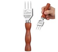 DOITOOL Broyeur à glace en acier inoxydable avec poignée en bois de sécurité pour outil de cuisine, pic à glace à trois griffes de style japonais