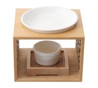 DOITOOL Brûleur D'arômes en Bois Creux Simple Décoration et Diffusion D'huile Essentielle Plateau en Céramique 1pc 60ml Diffuseur de Parfum Plusieurs Styles pour Maison Plusieurs Styles