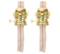 DOITOOL Brûleur de Lampe à Pétrole en Métal Vintage avec Mèches, Accessoire de Réparation pour Lampe à Huile, Lot de 2 Pièces Or, Support de Mèche en Tissu et Métal