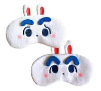 DOITOOL Cache-yeux de Sommeil Mignon 2pcs en Velours Doux, Ajustable et Confortable pour Garçon et Filles et Adultes, Repos Pendant les Voyages Plusieurs styles