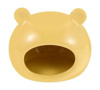 DOITOOL Cachette en Céramique Jaune pour Petits Animaux et Hérissons, Maison de Refroidissement et Facile à Nettoyer, Nid pour Habitat D'