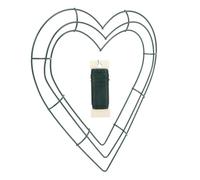 DOITOOL Cadre de Couronne en Métal Forme Cœur 30 CM Fil Métallique 35 M pour Décoration Saint-Valentin Mariage Guirlande Fleur Rustique Suspendue Mur Porte Fenêtre