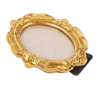 DOITOOL Cadre Photo Vintage Doré Ancien Résine Petit Cadre Photo Oval Rétro avec Pied Décoration de Table Élégante et Ornements