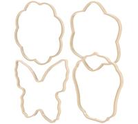 DOITOOL Cadres D’éventails Chinois Soi-même 4 Pièces en Plastique Rigide, Formes Originales, Accessoires pour Décoration Mariage et Artisanat Traditionnel
