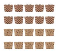 DOITOOL Caissettes en Papier Kraft Petit Format pour Muffins et Cupcakes, Lot de 100 Pièces Motifs Carrés et Petits Gâteaux, Moules à Pâtisserie Jetables Antiadhésifs, pour Cuisson