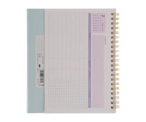 DOITOOL Calendrier de Bureau 2027 Bleu, Planificateur Minimaliste Moderne | Suivi des Tâches, Prise de Notes Fluide, Répartition des Objectifs, Papier Métal pour Bureaux et Accueil