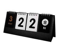 DOITOOL Calendrier de Bureau Perpétuel Réutilisable en Papier Noir, Design Moderne et Élégant, Fonction Compte à Rebours, pour Décorer une Pièce Chez Soi Plusieurs styles