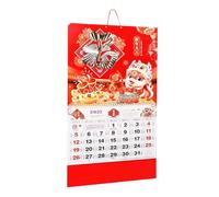 DOITOOL Calendrier Mural 2025 Année du Serpent en Papier Solide Calendrier Lunaire Chinois Traditionnel Pendentif Suspendu Décor Nouvel An Chinois pour Maison et Bureau