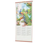 DOITOOL Calendrier Mural Suspendu 2024 Année du Dragon Chinois Calendrier Lunaire Traditionnel Grand Format en Papier Réutilisable Décoration Murale Salon D'accueil Pratique