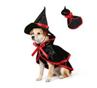 DOITOOL Cape de Vampire pour Chien d'halloween, Costume Noir Facile | Chiens et Chats, Tenue Confortable à Enfiler, Usage Quotidien ou Fête, Tissu 30x27cm