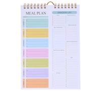 DOITOOL Carnet de menus magnétique hebdomadaire - Liste de courses et organiseur de menus minimaliste, sans date - 52 feuilles détachables à spirale (21,6 x 14,8 cm) avec aimants pour