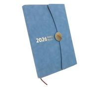 DOITOOL Carnet de Planification Quotidienne A5 2026 en Cuir Pu Bleu Clair, Agenda Journalier avec Onglets Mensuels, Planificateur D’horaire Portable pour Travail et Études, Carnet
