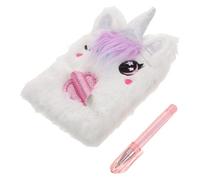 DOITOOL Carnet Licorne Peluche Créatif avec Stylo Carnet Furry Portable pour Filles Cahier Diy de Bricolage Journal Intime Coloré pour École Voyage et Loisirs