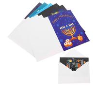 DOITOOL Cartes de Vœux Hanouka avec Enveloppes de Cartes de Bénédiction Décoratives pour Fête de Hanukkah Design Unique et Papier Épais pour Invitations et Souhaits Chaleureux