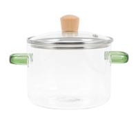 DOITOOL Casserole en Verre Transparent 1600 Ml avec Double Poignée et Couvercle, Pot Multifonction pour Soupe, Ragoût et Cuisson à Feu Vif, Ustensile Cuisine Léger Adapté au Gaz et Usage