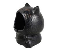 DOITOOL Cendrier en Céramique de Chat Noir pour Balcon et Extérieur | Décoratif, Grosse Capacité, Usage Multifonction, Style Mignon et Créatif
