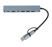 DOITOOL Centre à Vitesse Hub Multiport USB Câble D'extension USB Prolongateur De Bureau Adaptateur De Quai D'extension Prolongateur De Moyeu Gris Alliage D'aluminium