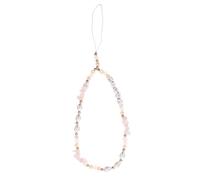 DOITOOL Chaîne et Porte-clés Pratique en Pierre et Perles Artificielles de Téléphone Portable Anti-perte Corde Décorative Rose pour Smartphone