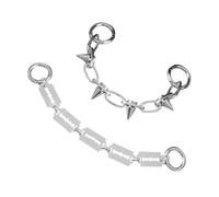 DOITOOL Chaînes de Chaussures Punk en Acier Inoxydable Argenté, Accessoires Décoratifs Réutilisables pour Garçon et Filles, Style Hip-hop Unique, pour Fêtes D'anniversaire