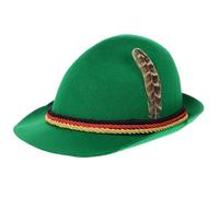 DOITOOL Chapeau de Fête Halloween Unisexe en Feutre Vert Plume, Design Classique et Confortable pour Déguisement Magicien et Sorties Décontractées